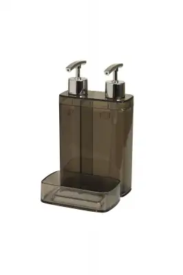 Primanova Viva İkili Sıvı Sabunluk Süngerlikli Siyah Şeffaf