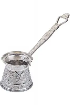 Kosova AYV-0061 No:6 Zambak Döküm Cezve Gümüş