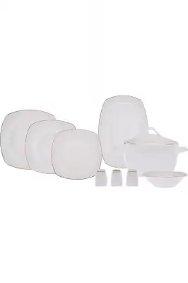 Emsan Bone Yeni Nilüfer 60 Parça 12 Kişilik Yemek Takımı Yarım Kare