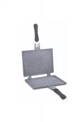 FMS Granit Döküm Ocak Üstü El Tost ve Çok Amaçlı Grill Tava 26 cm - Gri - D3001GRI