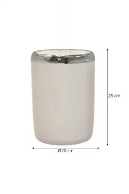 Primanova Lima Krom Dekorlu Bej 6Lt Plastik Çöp Kovası - M-E06-09-P