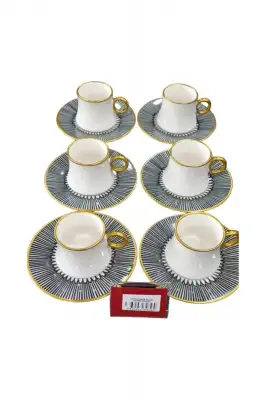 Sima Line Yaldızlı 12 Parça Kahve Fincan Takımı