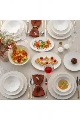 Emsan Elmira Gold Fine Bone 59 Parça 12 Kişilik Yemek Takımı