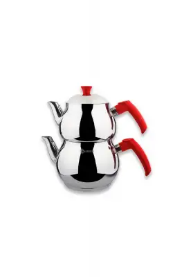 By Kardelen Midi Küre Çaydanlık Takımı Bakalit Kulp Kırmızı