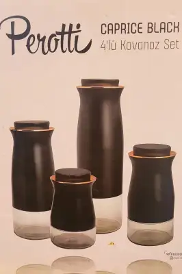 Perotti Caprice Black 4'lü Kavanoz Set Siyah