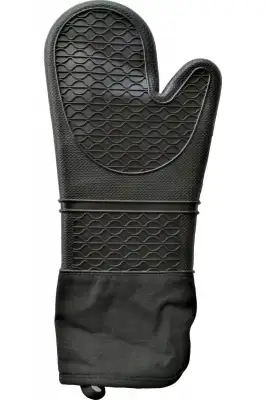 Penguen Karamela Büyük Boy Silikon Fırın Eldiveni 40cm - Siyah