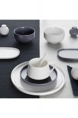 Emsan Parla 32 Parça 6 Kişilik Kahvaltı Takımı Gri Beyaz