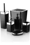 Noble Life Plus 5 Parça Akrilik Metalize Kaplamalı Lüx Banyo Seti Siyah