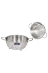 FMS Paslanmaz 18/10 Çelik 24 cm Ayaklı Süzgeç - 7024 İnox