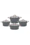 Neva Grizay 8 Parça Graye Tencere Seti