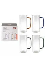 Vidrex Deli Glassware Borosilikat Cam Renkli 4lü Kupa Seti - GPB31-380/L4