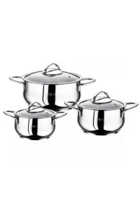 Oms Yummy 6 Parça Paslanmaz Çelik Tencere Seti 1032