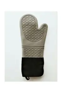 Penguen Karamela Büyük Boy Silikon Fırın Eldiveni 40cm - Siyah