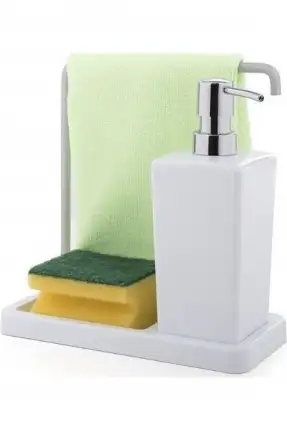 Primanova Luna Askılı Mutfak Sıvı Sabunluk Beyaz M-E56-01