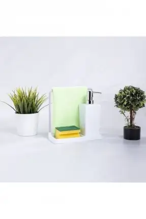 Primanova Luna Askılı Mutfak Sıvı Sabunluk Beyaz M-E56-01