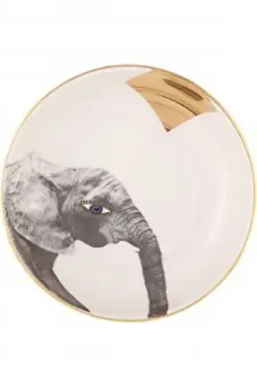 Porland Wild Life Antik Beyaz Kase Takımı 4'lü 17 cm