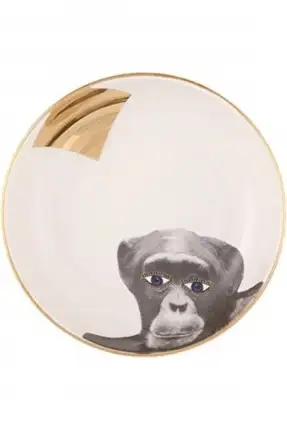 Porland Wild Life Antik Beyaz Kase Takımı 4'lü 17 cm