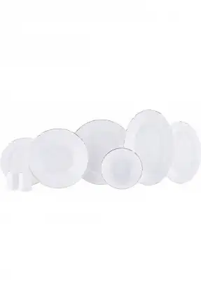 Korkmaz Vinta Collection 55 Parça Gümüş Yaldızlı Yemek Takımı A8334