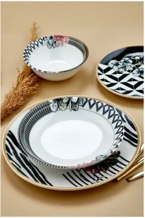 Cooker CKR4027 Porselen Dijital Baskılı 24 Parça Yemek Takımı