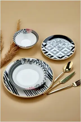 Cooker CKR4027 Porselen Dijital Baskılı 24 Parça Yemek Takımı