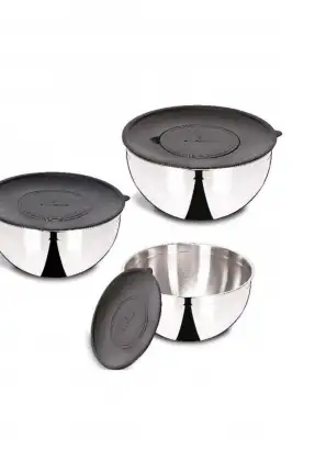 Sofram Yms 7 Parça Çelik Karıştırma Saklama Kabı Siyah
