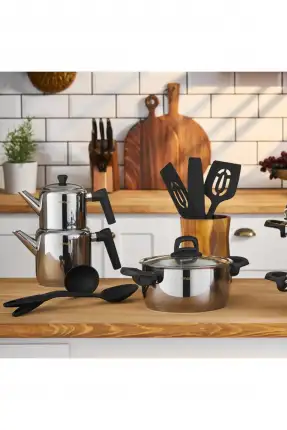 Emsan Wedding 16 Parça Çelik Tencere Çaydanlık Servis Seti