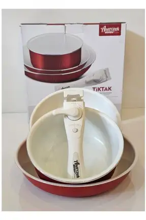 Amercook Bondy 4 Parça Tava Seti Kırmızı