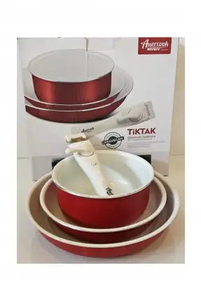 Amercook Bondy 4 Parça Tava Seti Kırmızı