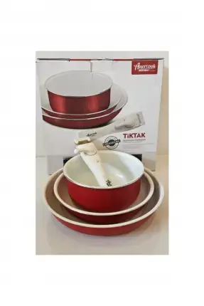 Amercook Bondy 4 Parça Tava Seti Kırmızı