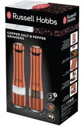 Russell Hobbs Otomatik Tuz ve Biber Öğütücü Değirmenler 28011-56 Bakır