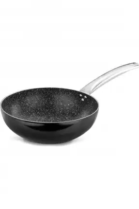 Evimsaray Zest Gusto Granit Wok Tava 24 cm - ZGWT 24 Siyah