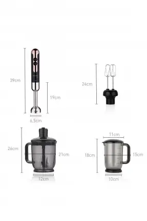 Korkmaz Mia Mega Siyah Rosegold Deluxe Blender Set A447-15