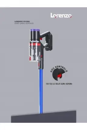 Lorenzo VC4260 25W Şarjlı Dikey Süpürge Mavi