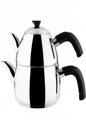 FMS Masal Büyük Boy Çelik Çaydanlık Siyah