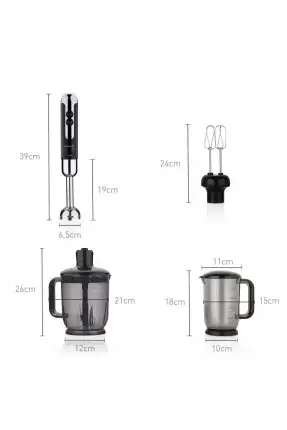 Korkmaz Mia Mega Siyah Krom Blender Set A447-12