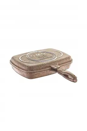 OMS Dikdörtgen 36*26*9 cm Çift Taraflı Tava Krem