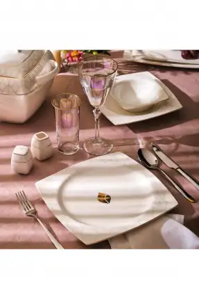 Emsan Golden Leaf Fine Bone 60 Parça 12 Kişilik Yemek Takımı Gold