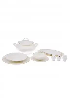 Emsan New Marly Porselen 60 Parça 12 Kişilik Yuvarlak Yemek Takımı Gold