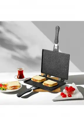 Nehir Lüks Siyah Alüminyum Döküm Küçük Tost Tavası