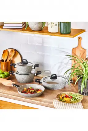 Emsan Bright 7 Parça Tencere Seti Gri