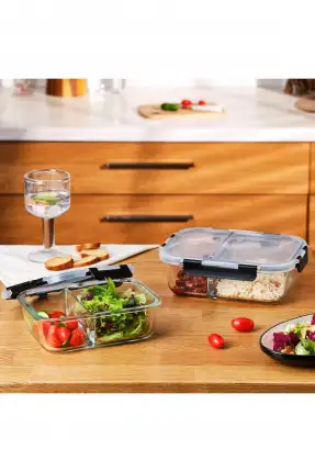 Emsan Twin 1360 ml Borosilikat Saklama Kabı