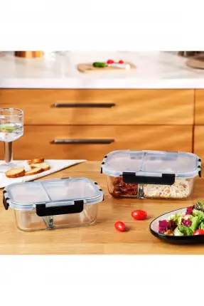 Emsan Twin 1360 ml Borosilikat Saklama Kabı