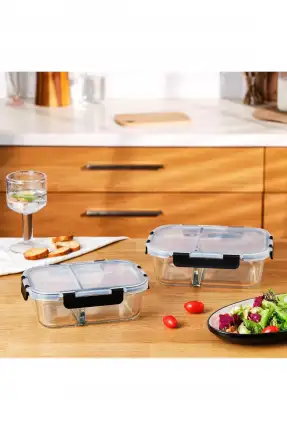 Emsan Twin 1360 ml Borosilikat Saklama Kabı