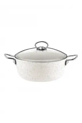 Taç Gravita Döküm Derin Tencere 22 cm Beyaz - TAC-3481