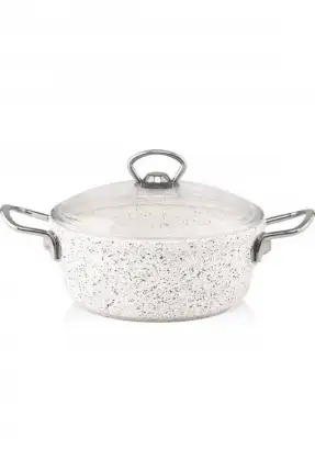 Taç Granit Döküm Derin Tencere 28 cm Beyaz - TAC-3427