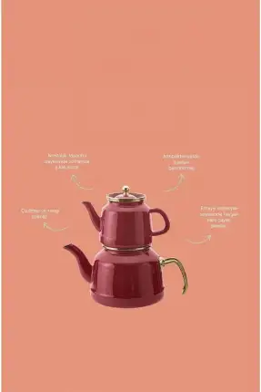 Arow Roomy Kırmızı Emaye Çaydanlık Takımı - TR-4535