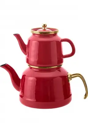 Arow Roomy Kırmızı Emaye Çaydanlık Takımı - TR-4535