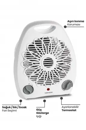 Goldmaster Summer Beyaz 2000 Watt Fanlı Isıtıcı