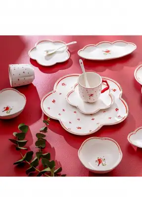 Emsan Myna Porselen 32 Parça 6 Kişilik Kahvaltı Takımı