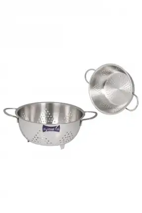 FMS Paslanmaz 18/10 Çelik 24 cm Ayaklı Süzgeç - 7024 İnox